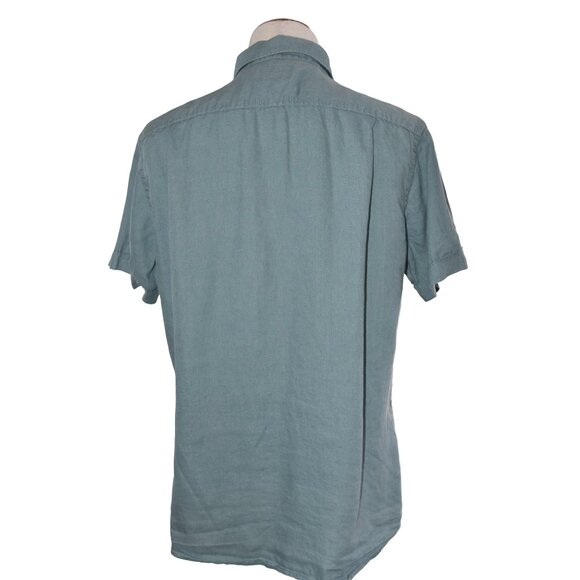 Rodd & Gunn 100% Linen Shirt Men’s L Dusty Blue Short Sleeve Button Front - Picture 3 of 8